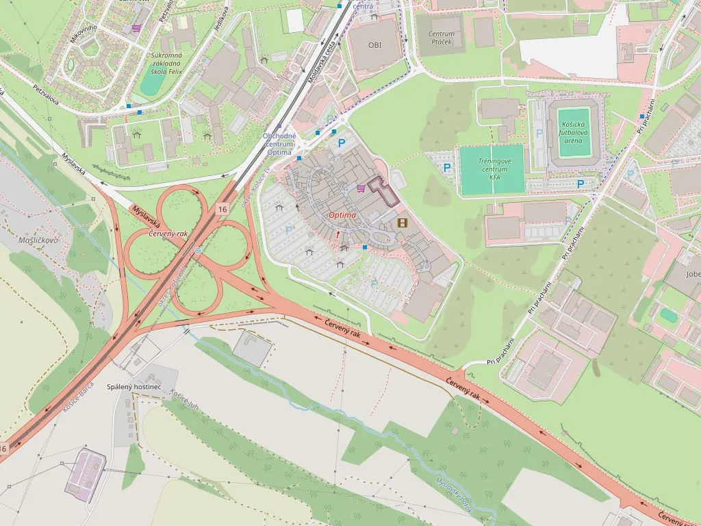 Mapa polohy — OC Atrium Optima, Košice